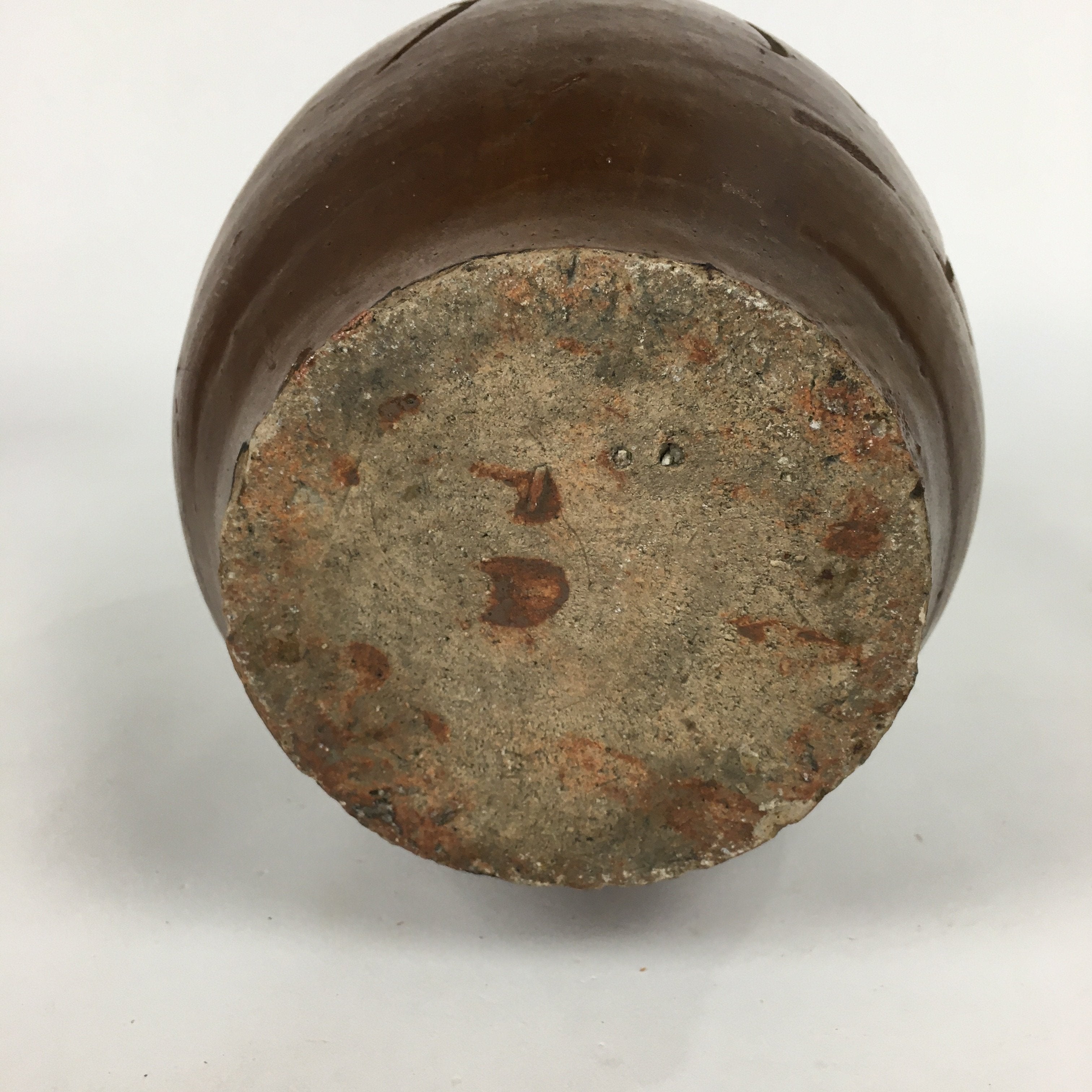 Japanese Ceramic Sake Bottle Vtg Tokkuri Pottery Kayoi-Tokkuri Brown TS294