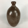 Japanese Ceramic Sake Bottle Vtg Tokkuri Pottery Kayoi-Tokkuri Brown TS294