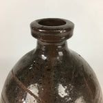 Japanese Ceramic Sake Bottle Vtg Tokkuri Pottery Kayoi-Tokkuri Brown TS295