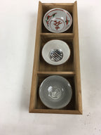 Japanese Ceramic Sake Cup 3pc Set Vtg Boxed Pottery Sakazuki Guinomi PX580