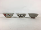 Japanese Ceramic Sake Cup 3pc Set Vtg Boxed Pottery Sakazuki Guinomi PX580