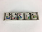 Japanese Ceramic Sake Cup 5pc Set Vtg Boxed Miho Ochiko Guinomi PX592