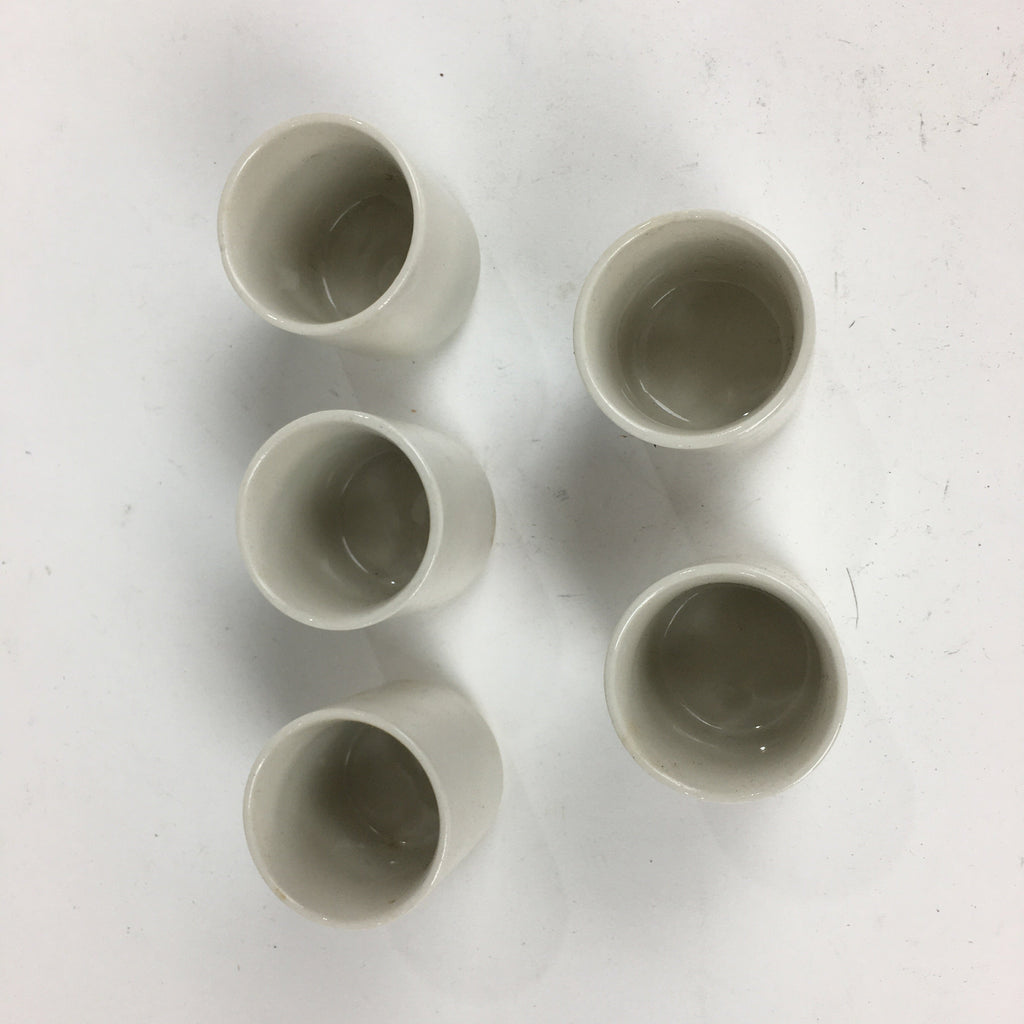 Japanese Ceramic Sake Cup 5pc Set Vtg Boxed Miho Ochiko Guinomi PX592
