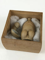 Japanese Ceramic Sake Cup And Bottle Set Vtg Guinomi Tokkuri Brown PX645