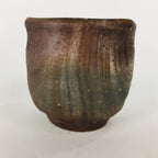 Japanese Ceramic Sake Cup Bizen Ware Vtg Guinomi Ochoko Doyaki Brawn GU901