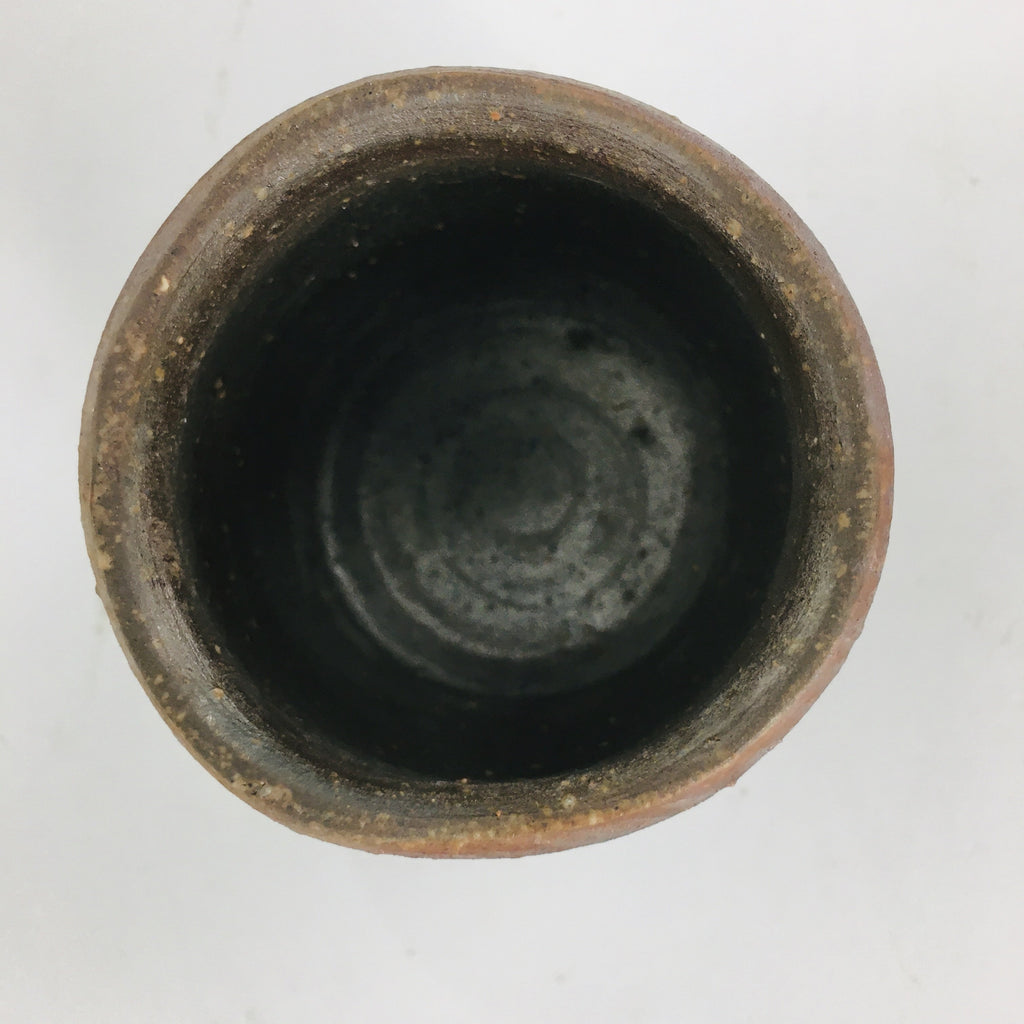 Japanese Ceramic Sake Cup Bizen Ware Vtg Guinomi Ochoko Doyaki Brawn GU901