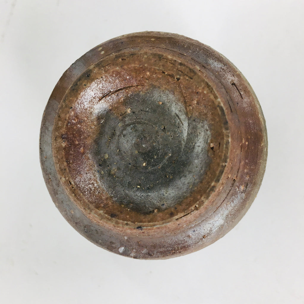 Japanese Ceramic Sake Cup Bizen Ware Vtg Guinomi Ochoko Doyaki Brawn GU901