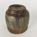 Japanese Ceramic Sake Cup Bizen Ware Vtg Guinomi Ochoko Doyaki Brawn GU901