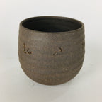 Japanese Ceramic Sake Cup Echizen Ware Vtg Guinomi Ochoko Brown Glaze GU899