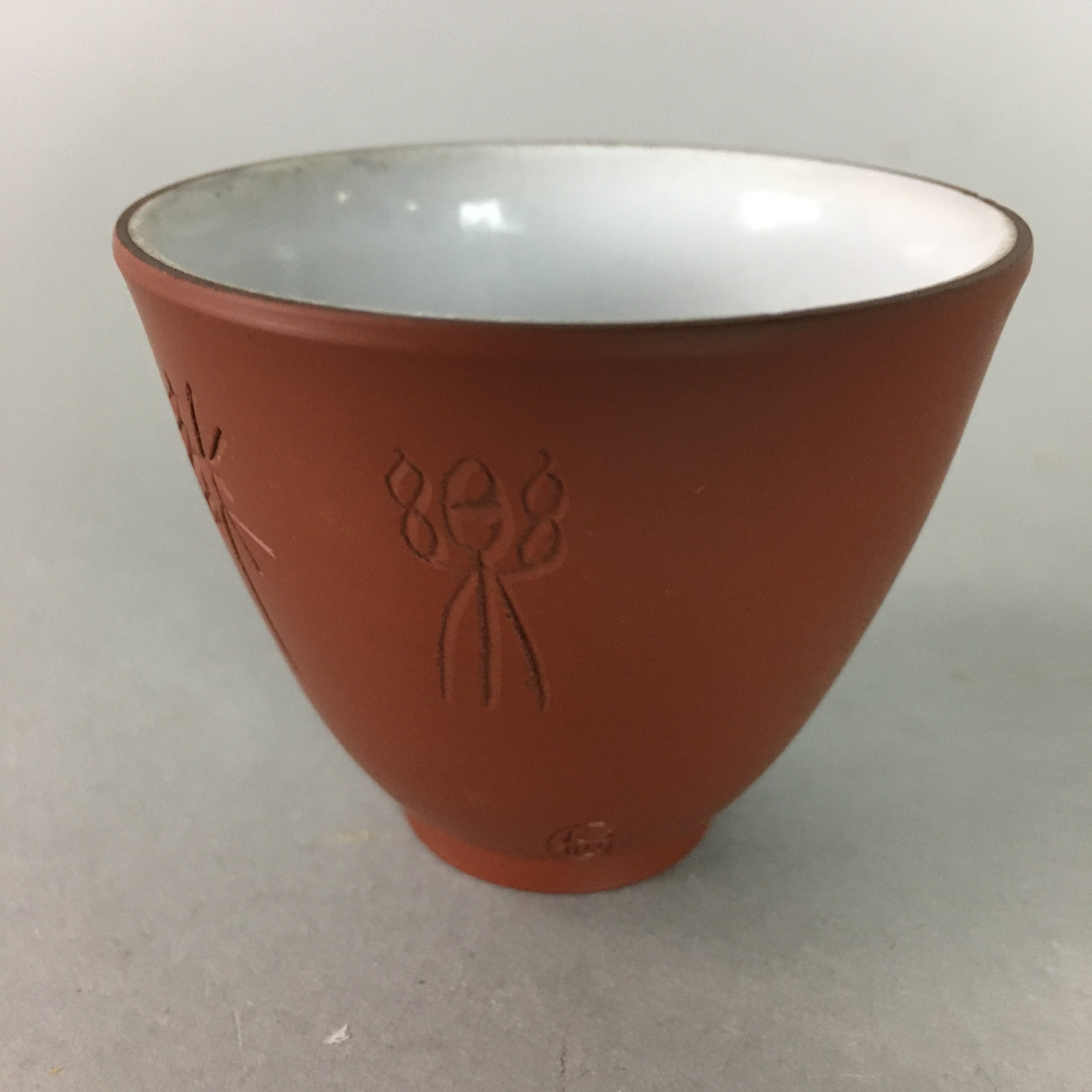 Japanese Ceramic Sake Cup Guinomi Sakazuki Tokoname ware Vtg Pottery GU642