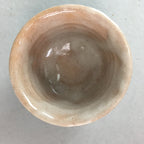Japanese Ceramic Sake Cup Guinomi Sakazuki Vtg Floral Pottery Crackle GU556