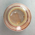 Japanese Ceramic Sake Cup Guinomi Sakazuki Vtg Floral Pottery Crackle GU556