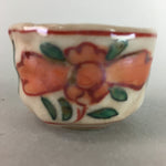 Japanese Ceramic Sake Cup Guinomi Sakazuki Vtg Floral Pottery Crackle GU558