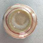 Japanese Ceramic Sake Cup Guinomi Sakazuki Vtg Floral Pottery Crackle GU558