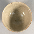 Japanese Ceramic Sake Cup Guinomi Sakazuki Vtg Pottery Blue Leaf GU816