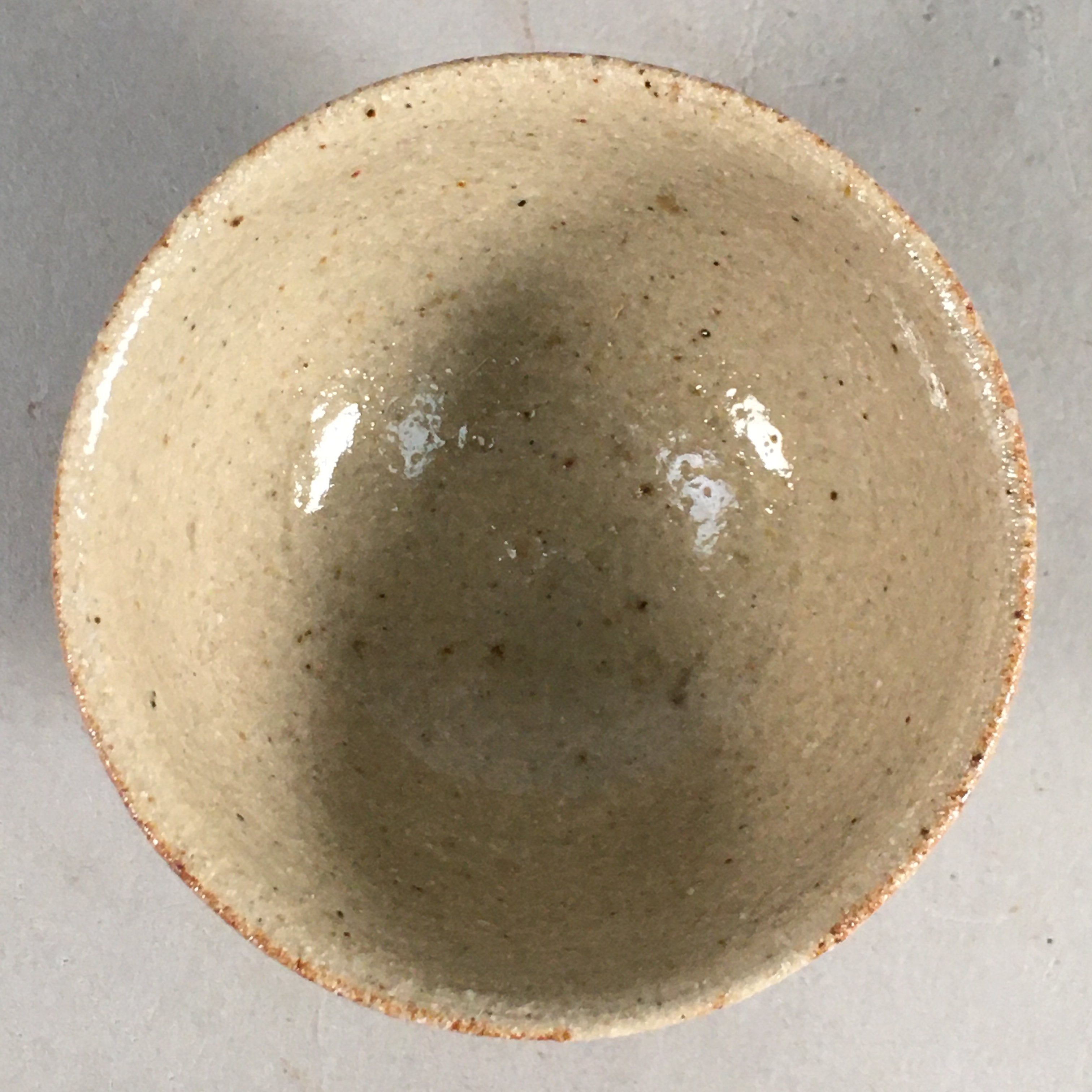 Japanese Ceramic Sake Cup Guinomi Sakazuki Vtg Pottery Blue Leaf GU816