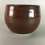 Japanese Ceramic Sake Cup Guinomi Sakazuki Vtg Pottery Brown GU489