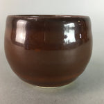 Japanese Ceramic Sake Cup Guinomi Sakazuki Vtg Pottery Brown GU489