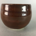 Japanese Ceramic Sake Cup Guinomi Sakazuki Vtg Pottery Brown GU489