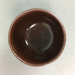 Japanese Ceramic Sake Cup Guinomi Sakazuki Vtg Pottery Brown GU489