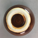Japanese Ceramic Sake Cup Guinomi Sakazuki Vtg Pottery Brown GU489