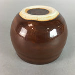 Japanese Ceramic Sake Cup Guinomi Sakazuki Vtg Pottery Brown GU489