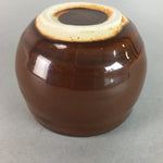 Japanese Ceramic Sake Cup Guinomi Sakazuki Vtg Pottery Brown GU489
