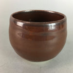 Japanese Ceramic Sake Cup Guinomi Sakazuki Vtg Pottery Brown GU489