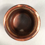 Japanese Ceramic Sake Cup Guinomi Sakazuki Vtg Pottery Brown GU821