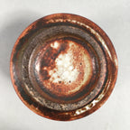 Japanese Ceramic Sake Cup Guinomi Sakazuki Vtg Pottery Brown GU821