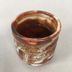 Japanese Ceramic Sake Cup Guinomi Sakazuki Vtg Pottery Brown GU821