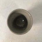 Japanese Ceramic Sake Cup Guinomi Sakazuki Vtg Pottery Brown Gray GU834
