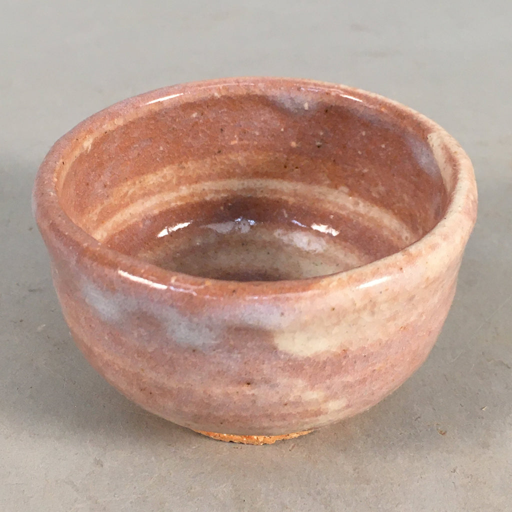 Japanese Ceramic Sake Cup Guinomi Sakazuki Vtg Pottery Brush Mark GU815