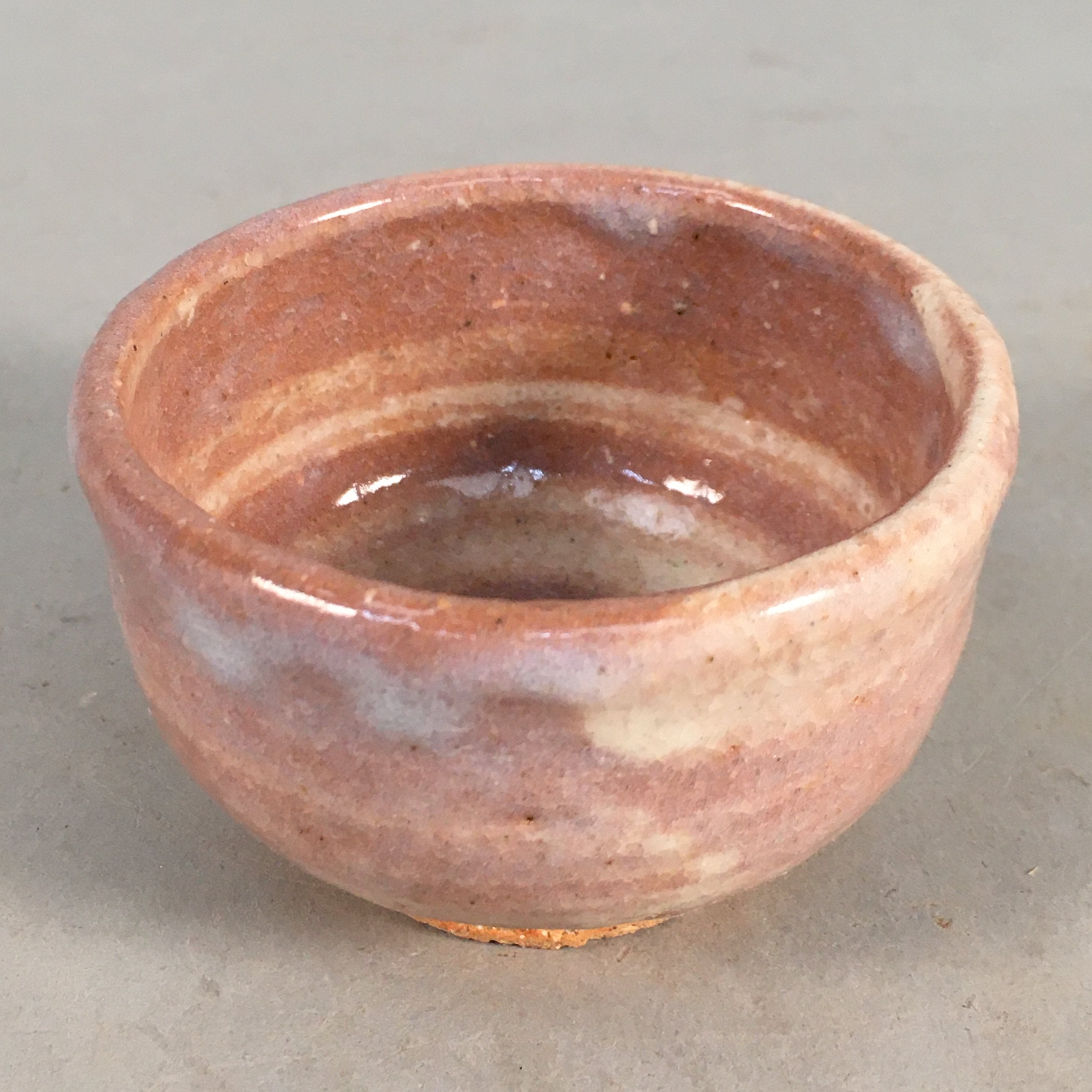 Japanese Ceramic Sake Cup Guinomi Sakazuki Vtg Pottery Brush Mark GU815