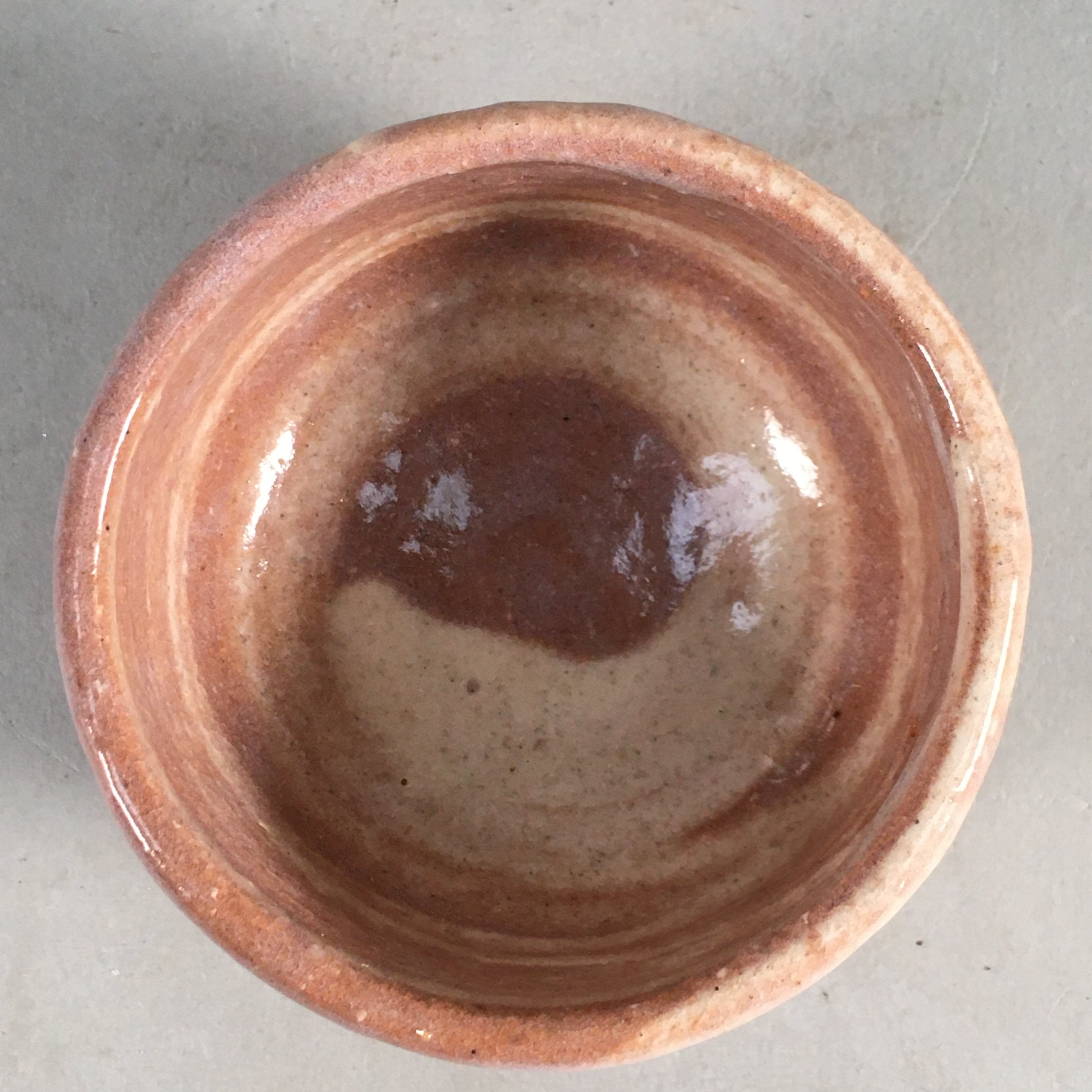 Japanese Ceramic Sake Cup Guinomi Sakazuki Vtg Pottery Brush Mark GU815