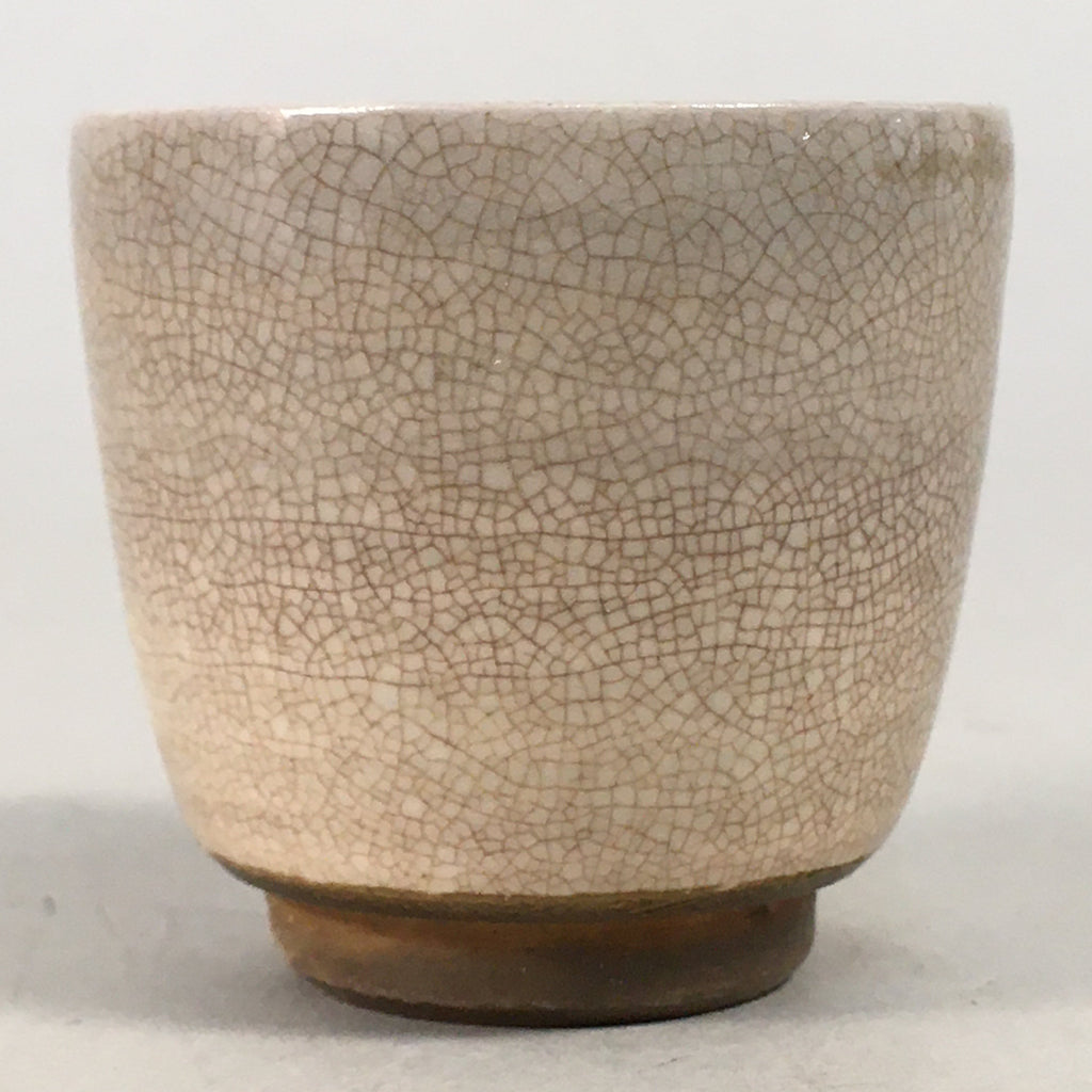 Japanese Ceramic Sake Cup Guinomi Sakazuki Vtg Pottery Crackle Glaze GU818