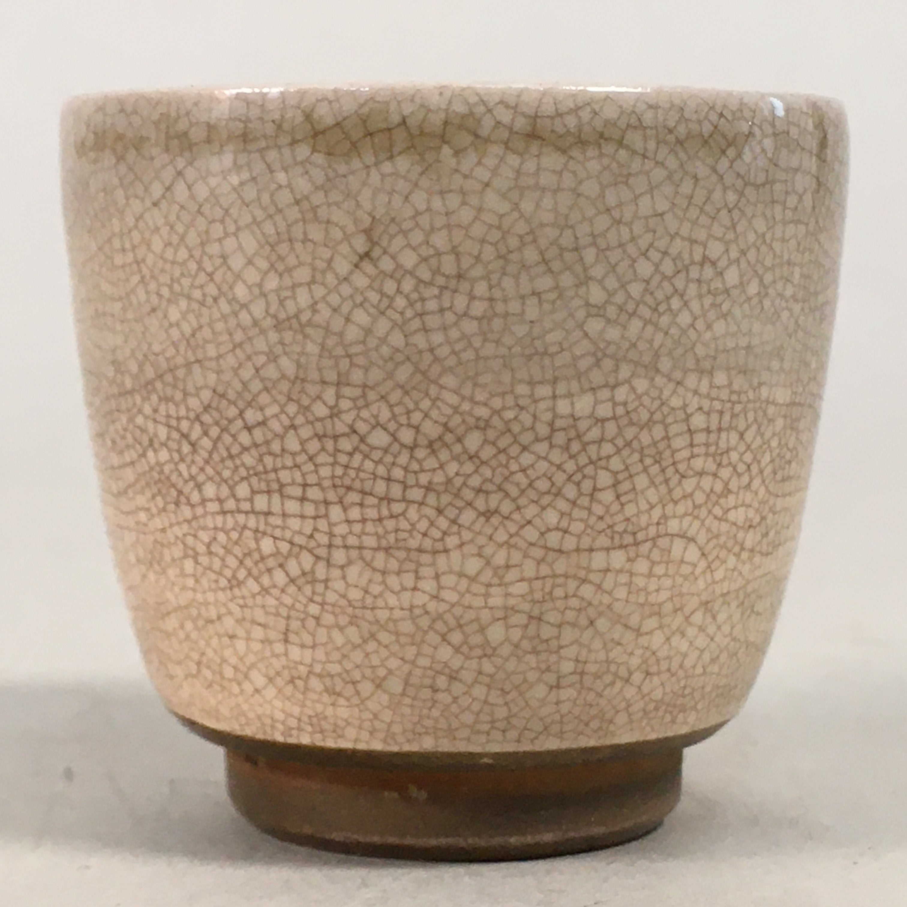 Japanese Ceramic Sake Cup Guinomi Sakazuki Vtg Pottery Crackle Glaze GU818