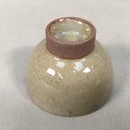 Japanese Ceramic Sake Cup Guinomi Sakazuki Vtg Pottery Gray Crackle GU878