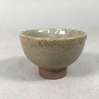 Japanese Ceramic Sake Cup Guinomi Sakazuki Vtg Pottery Gray Crackle GU878