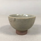 Japanese Ceramic Sake Cup Guinomi Sakazuki Vtg Pottery Gray Crackle GU879