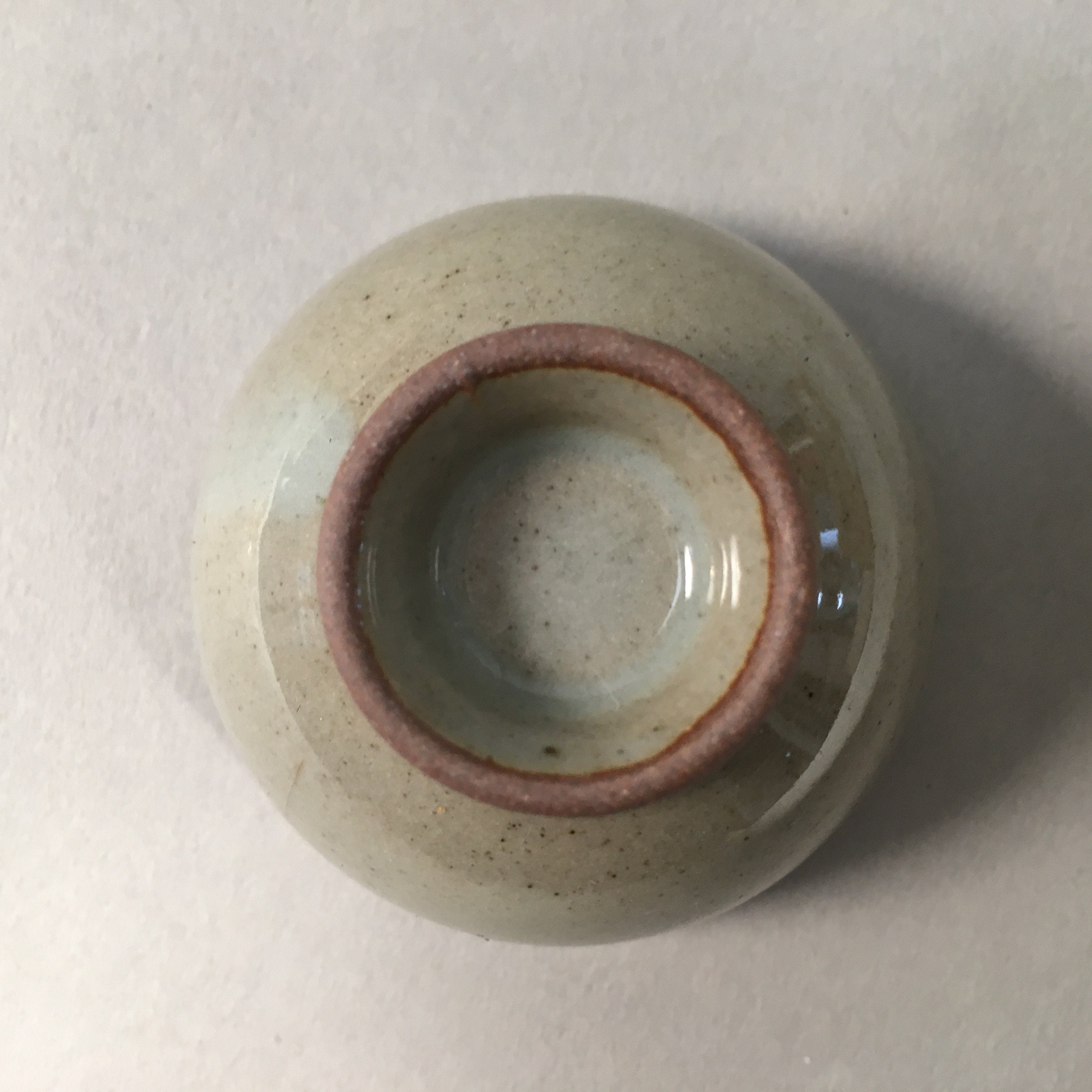 Japanese Ceramic Sake Cup Guinomi Sakazuki Vtg Pottery Gray Crackle GU879