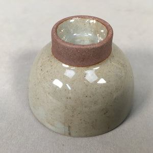 Japanese Ceramic Sake Cup Guinomi Sakazuki Vtg Pottery Gray Crackle GU879