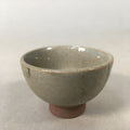 Japanese Ceramic Sake Cup Guinomi Sakazuki Vtg Pottery Gray Crackle GU879