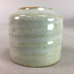 Japanese Ceramic Sake Cup Guinomi Sakazuki Vtg Pottery Gray Groove GU678