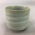 Japanese Ceramic Sake Cup Guinomi Sakazuki Vtg Pottery Gray Groove GU678