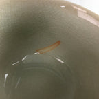 Japanese Ceramic Sake Cup Guinomi Sakazuki Vtg Pottery Gray Kanji Crackle GU739