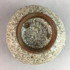 Japanese Ceramic Sake Cup Guinomi Sakazuki Vtg Pottery Gray Rough Crackle GU736