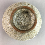 Japanese Ceramic Sake Cup Guinomi Sakazuki Vtg Pottery Gray Rough Crackle GU738