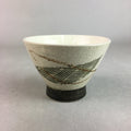 Japanese Ceramic Sake Cup Guinomi Sakazuki Vtg Pottery Leaf Design TC156