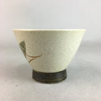 Japanese Ceramic Sake Cup Guinomi Sakazuki Vtg Pottery Leaf Design TC157